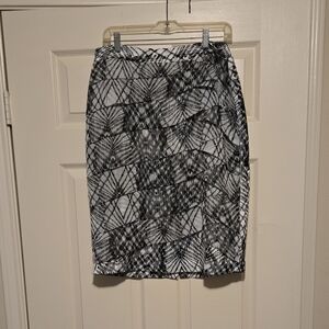 Worthington Monochrome Abstract Pencil Skirt